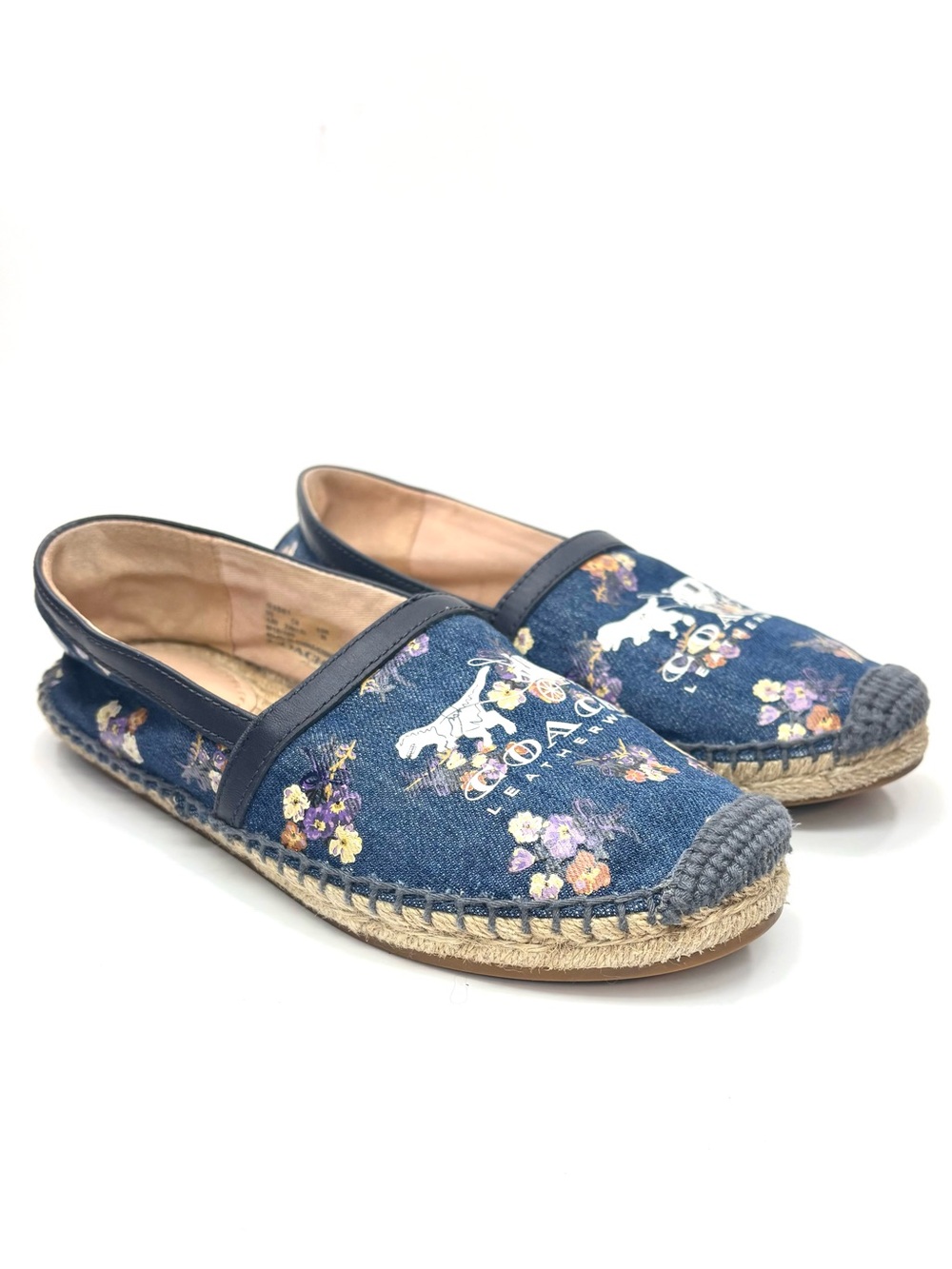 Coach Casey Denim Floral Espadrille Flats | 5.5